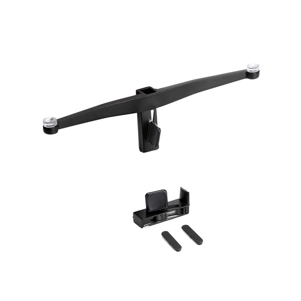 Lot de consoles pour 5 tablettes en verre pour la structure Zero, verre non inclus, Zamak, Peint en noir texturé-7