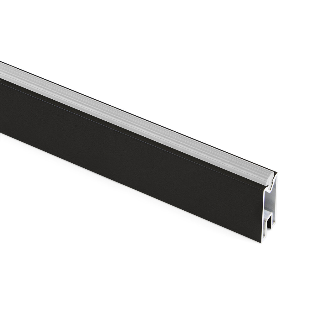 Tringle rectangulaire Luxe pour structure Zero, 1 m, Peint en noir texturé, Aluminium-Primary