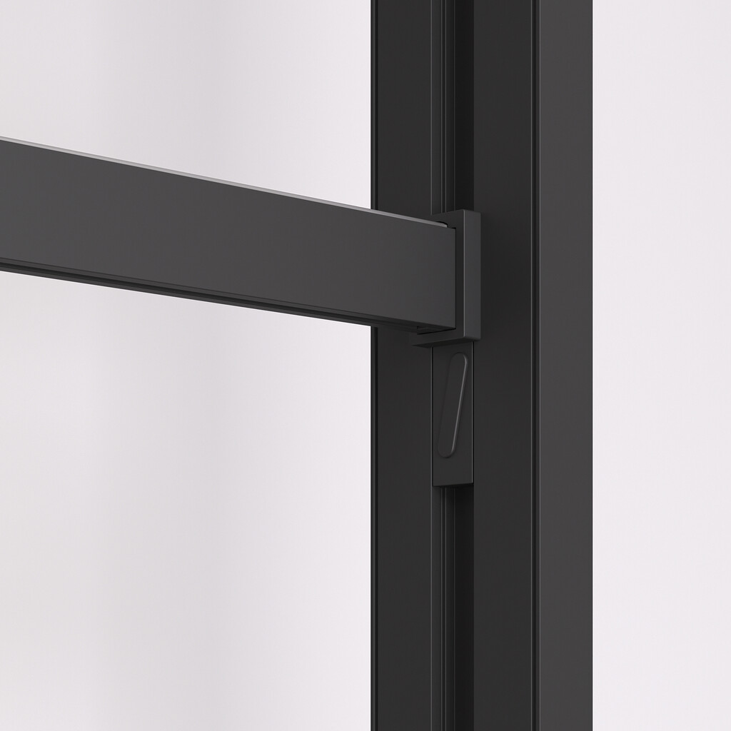 Tringle rectangulaire Luxe pour structure Zero, 1 m, Peint en noir texturé, Aluminium-2