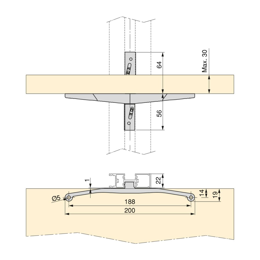 Kit of Supports kit for 3 Wooden Shelves and 1 module for Zero structure, Zamak, Textured Black painted-2