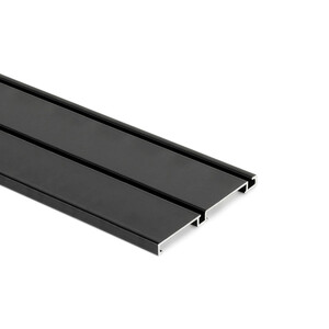 Rail inf&eacute;rieur affleure Placard Canal Clipsable, longueur 3.9m, Aluminium, Peint en noir photo du produit