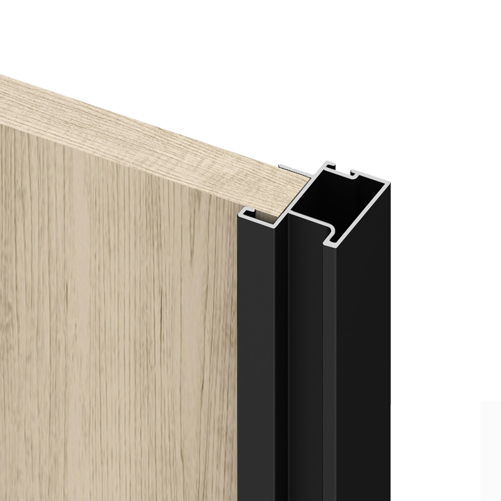 Handle for wardrobe Sharp 16, length 2.35m, Aluminium, Black painted-2