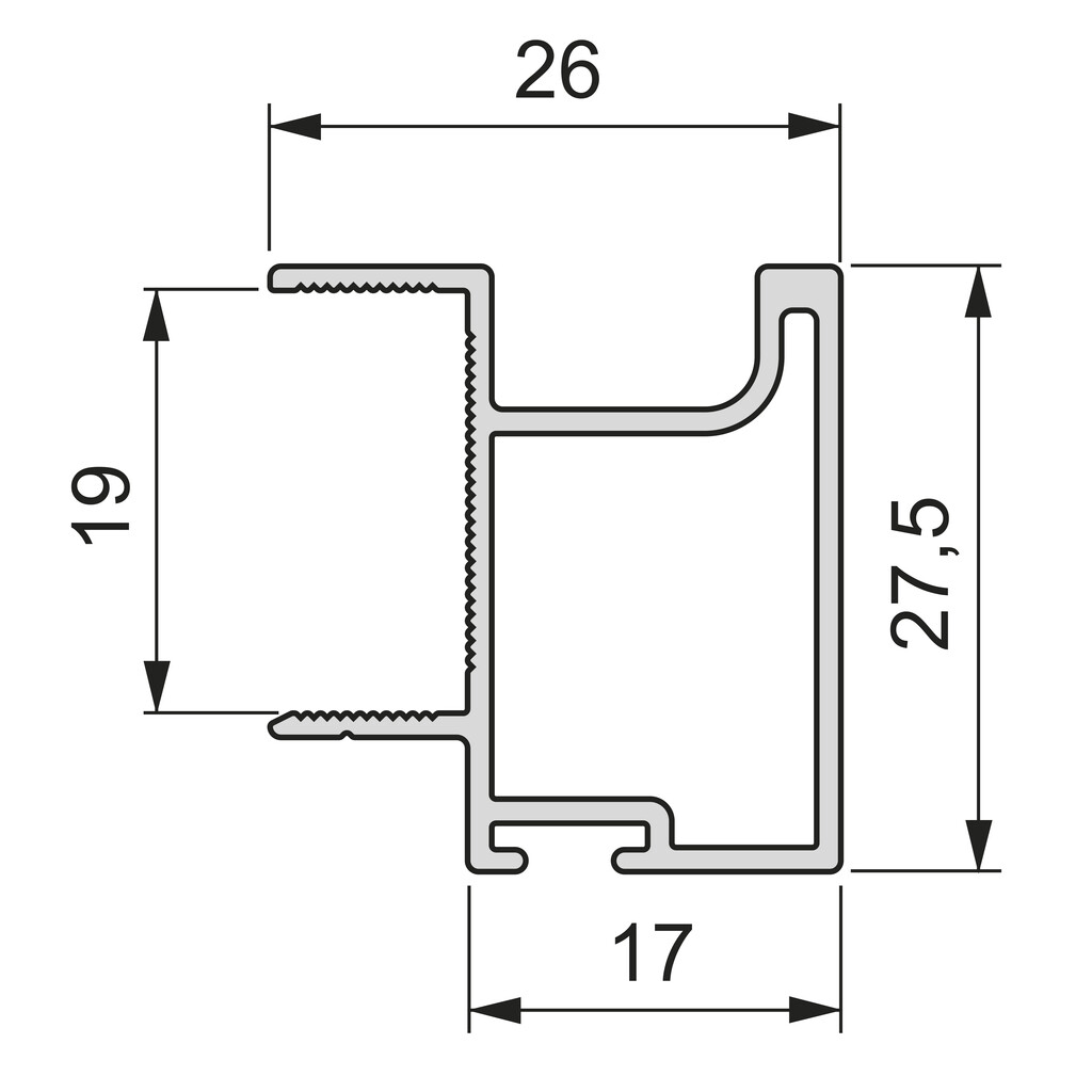 Sharp 19, 2,35 m, Peint en noir, Aluminium-1
