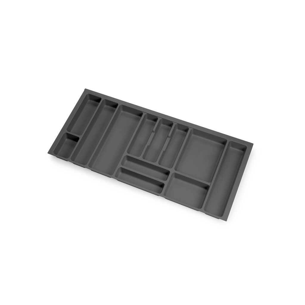 Besteckeinsatz Optima Vertex/Concept , Tiefe 500mm, Plattenstärkenstärke 16mm, Modul 1.000mm, Kunststoff, Anthrazitgrau-Primary