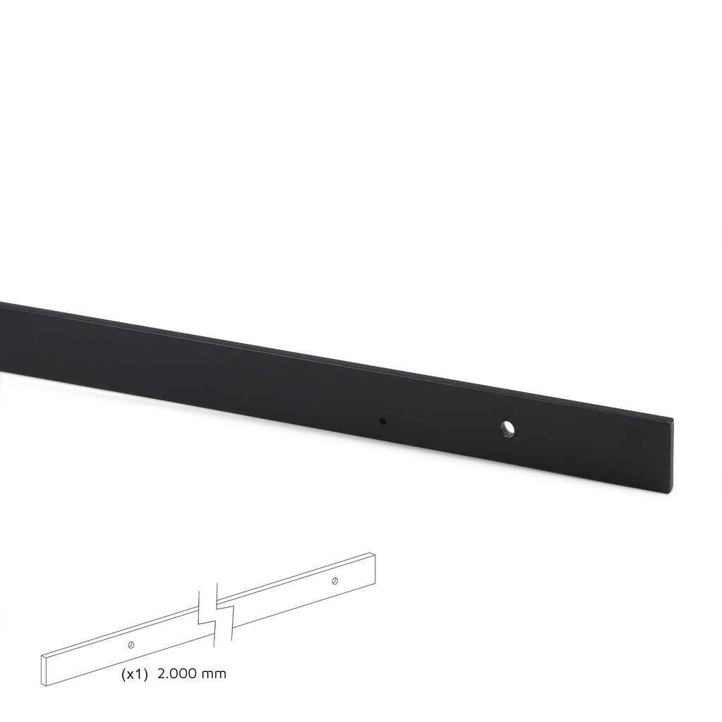 Kit de herrajes para una puerta corredera colgada de madera Barn, Con cierre suave, tableros no incluidos, Acero y Plástico, Pintado negro-9