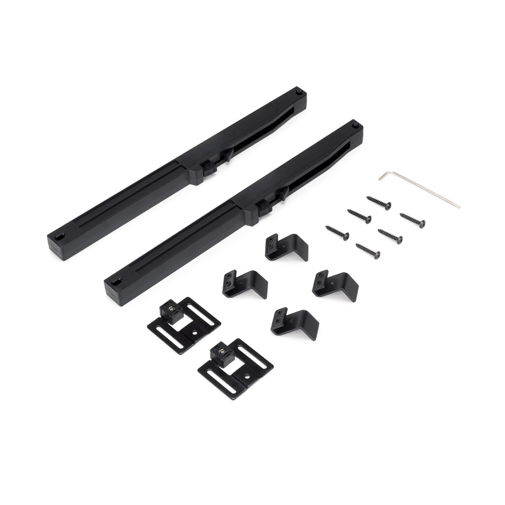 Kit de herrajes para una puerta corredera colgada de madera Barn, Con cierre suave, tableros no incluidos, Acero y Plástico, Pintado negro-6