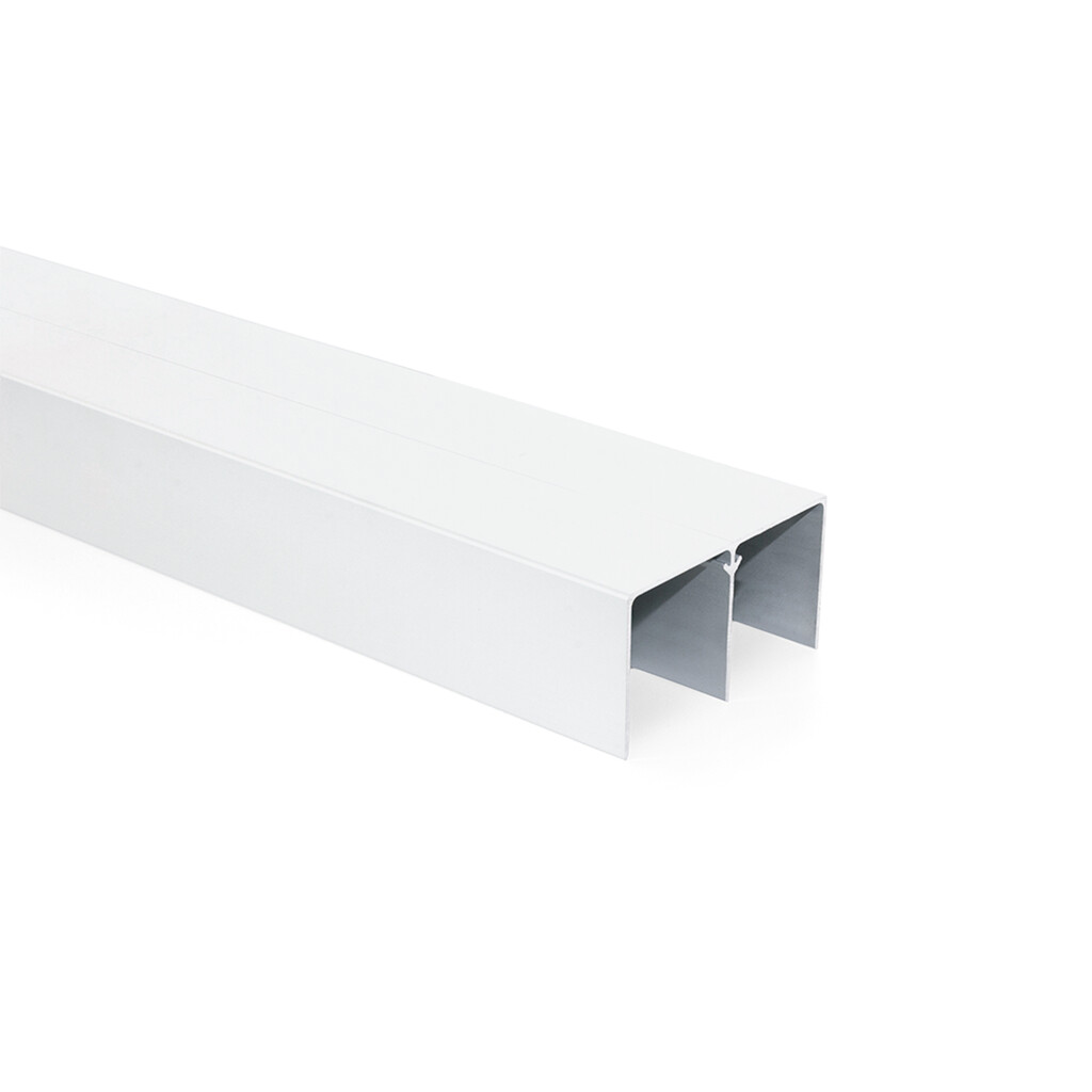 Obere Schiene für beide Placard Unterschienen für Schiebetürsysteme, 3,9 m, Weiß, Aluminium-Primary