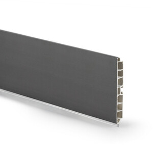Plinthe de cuisine Plasline, longueur 3,9m, hauteur 150mm, Plastique et Aluminium, Plastique Gris antracite photo du produit