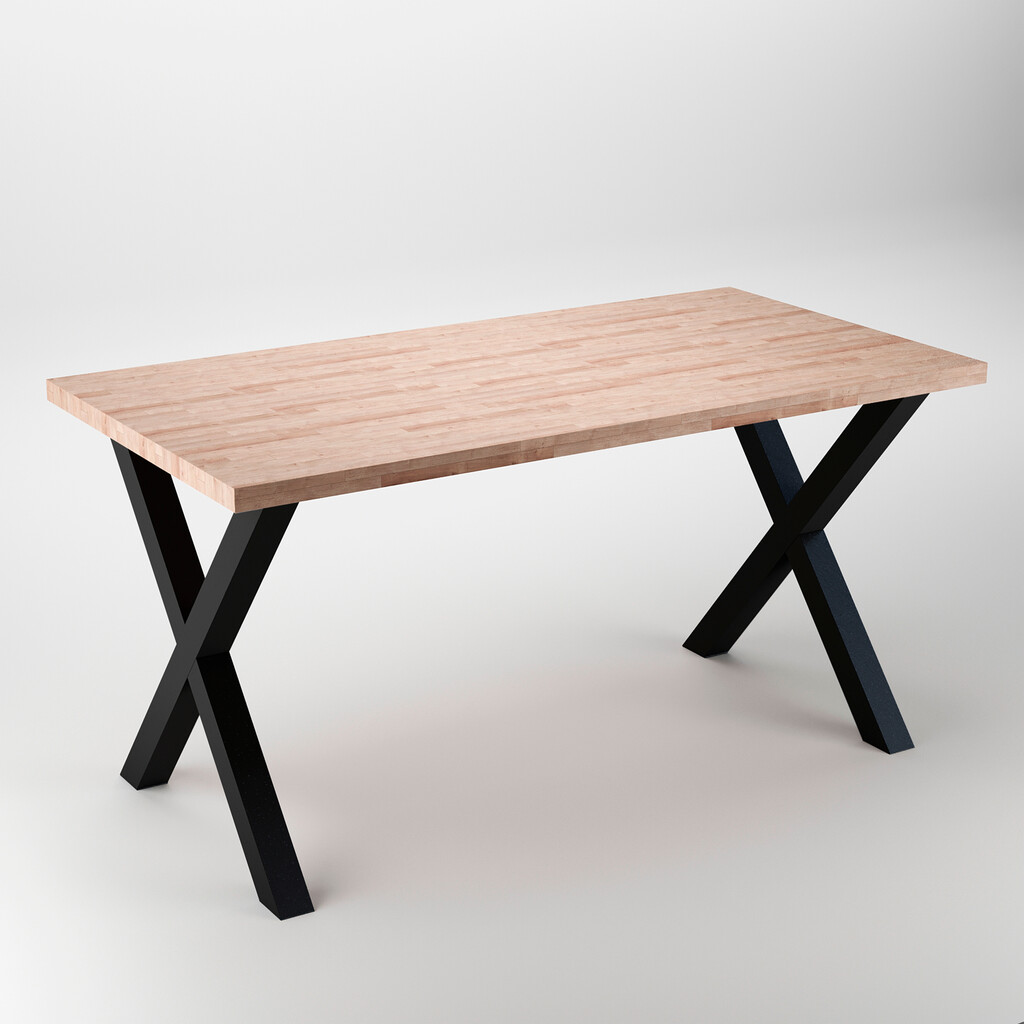 Juego de patas Cross para mesa, ancho 695mm, Acero, Pintado negro-3