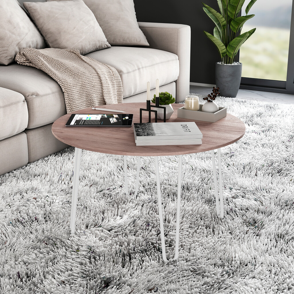 Lot de 4 pieds Hairpin de 2 fils par table, hauteur 400mm, Acier, Peint en blanc-2