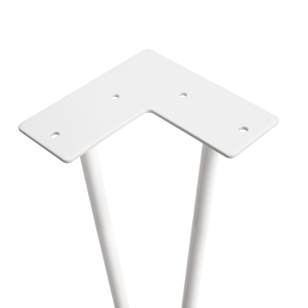 Lot de 4 pieds Hairpin de 2 fils par table, hauteur 400mm, Acier, Peint en blanc-4