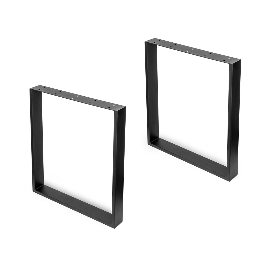 Juego de patas rectangulares Square para mesa, ancho 600mm, Acero, Pintado negro-Primary