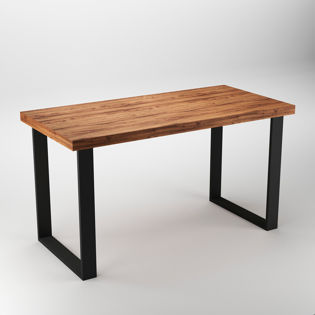 Juego de patas rectangulares Square para mesa, ancho 600mm, Acero, Pintado negro-3