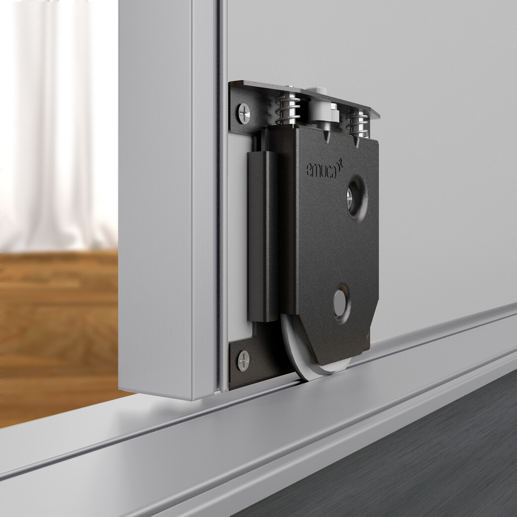 Untere Laufschiene Placard Clip für Schiebetürsysteme, Länge 3.9m, Aluminium, Matt eloxiert-2