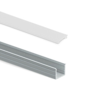 Pair of Lynx recessed profiles, to make lighting with LED strips, length 2.35m, Aluminium, Matt anodised product photo