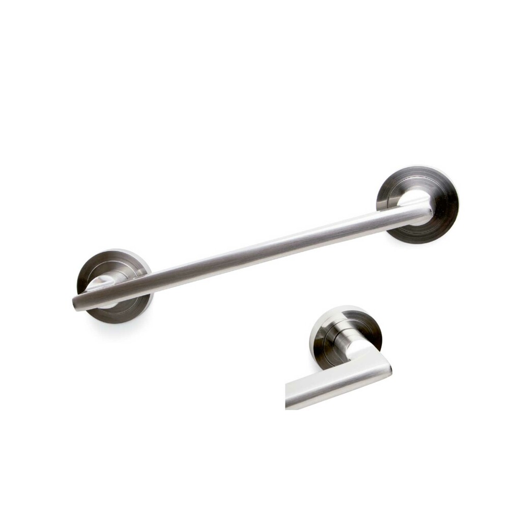 Satz von 4 gerade Griffe mit Rosetten 50mm Durchmesser für Schiebetüren, Aluminium, Nickel satiniert-4