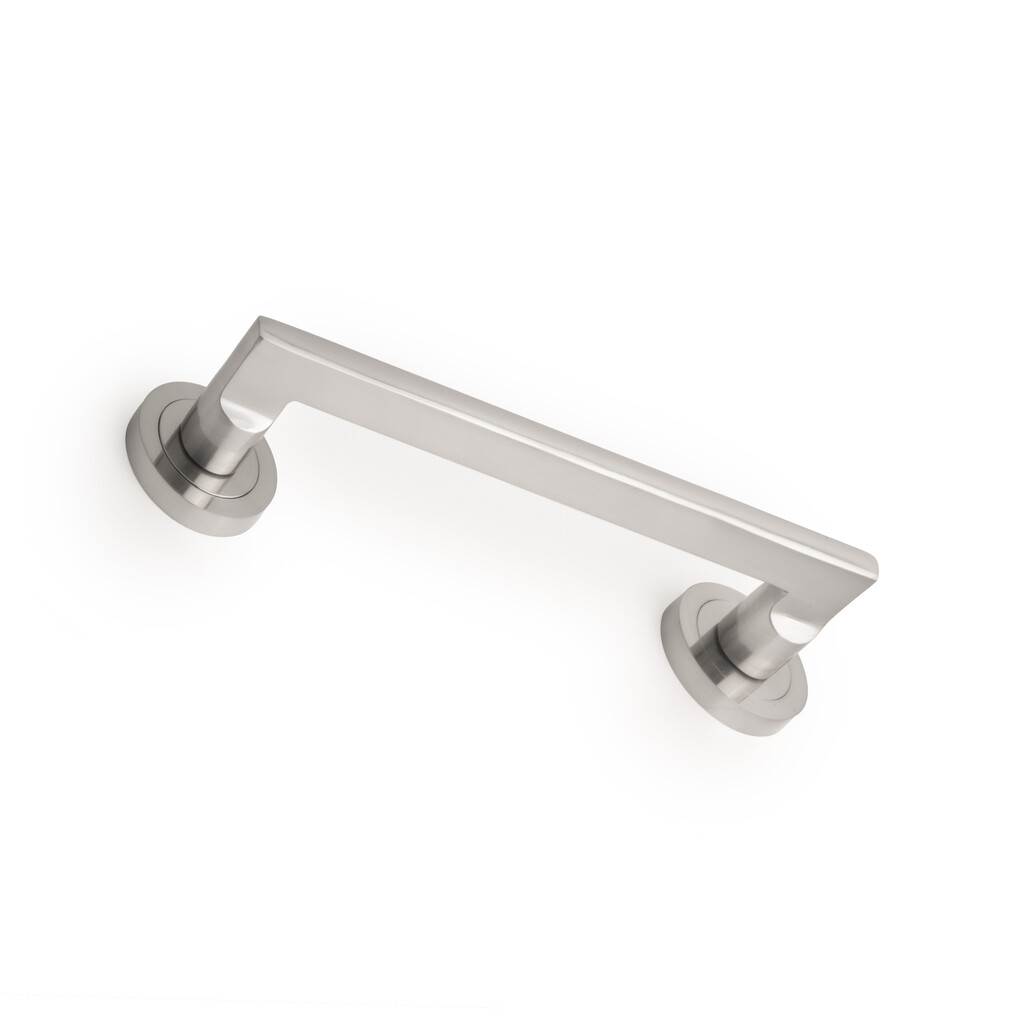 Satz von 4 gerade Griffe mit Rosetten 50mm Durchmesser für Schiebetüren, Aluminium, Nickel satiniert-1