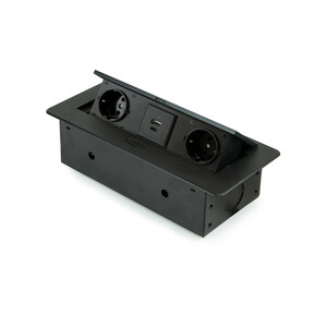 Multiconnecteur Atom 26 Lite pour bureau, 225x111mm, Peint en noir, Zamak et Acier et Plastique. photo du produit