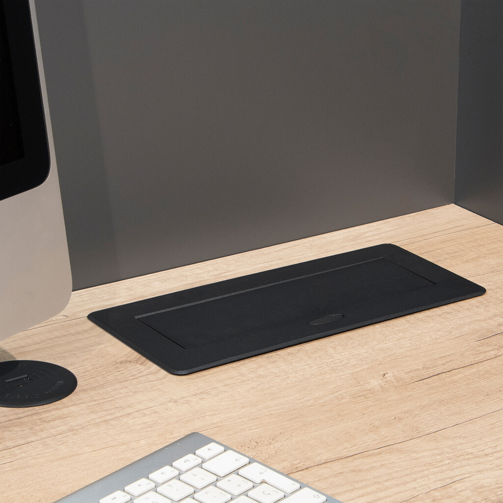 Multiconnecteur Atom 26 Lite pour bureau, 225x111mm, Peint en noir, Zamak et Acier et Plastique.-3