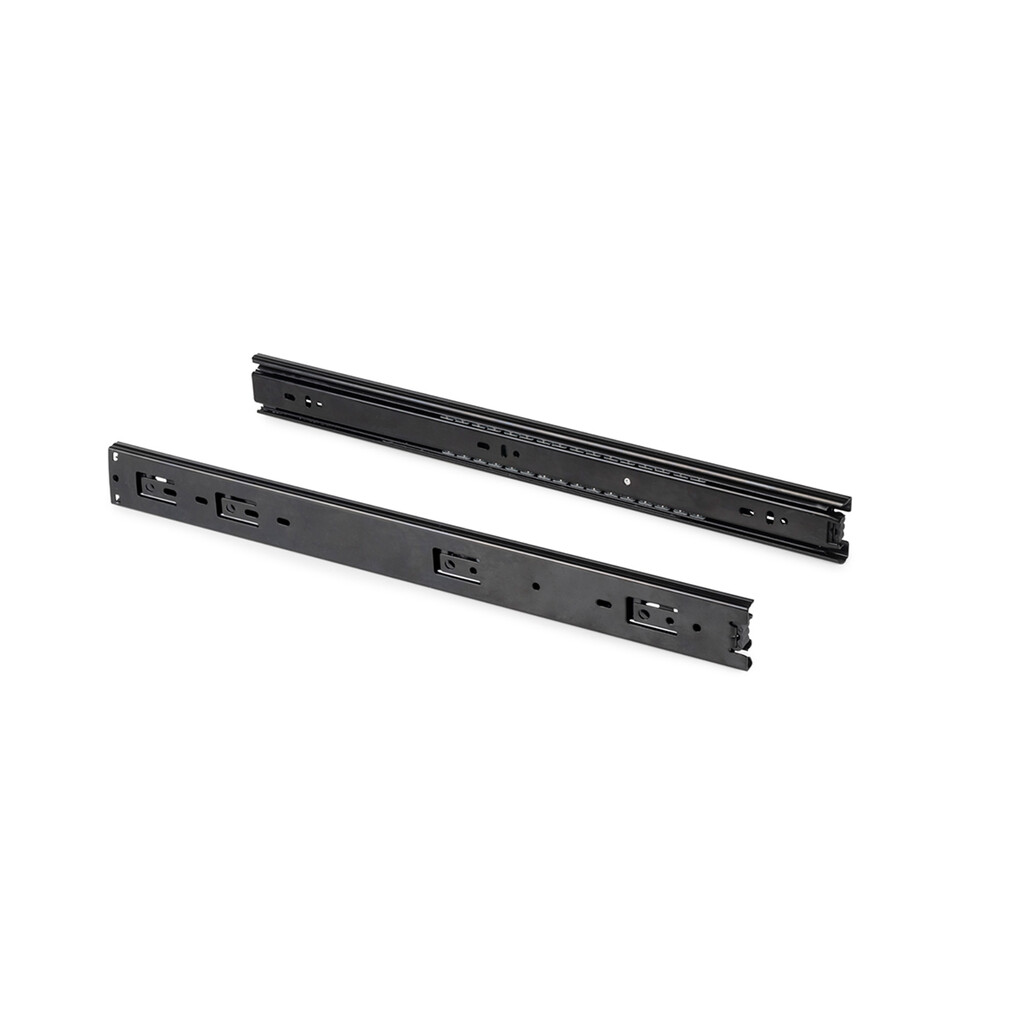 Lote de 5 juegos de guías para cajones, de bolas, altura 45mm, profundidad 350mm, extracción total, Negro-3