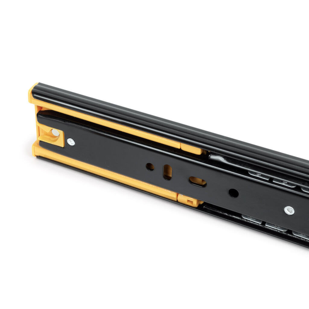 5er Satz Kugelführungen, Höhe 45mm, Tiefe 450mm, Vollauszug, mit Schließautomatik, Schwarz-8