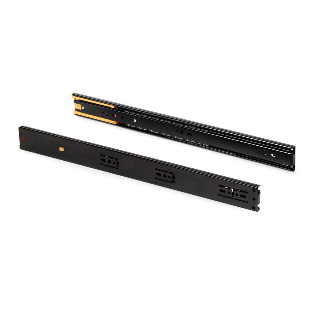 5er Satz Kugelführungen, Höhe 45mm, Tiefe 450mm, Vollauszug, mit Schließautomatik, Schwarz-9