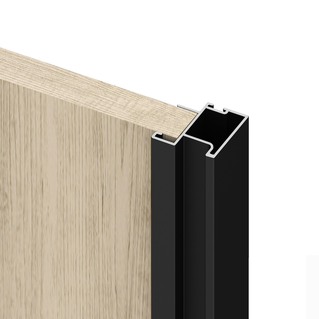 Kit de poignée de pour une porte coulissante Sharp 16, pour épaisseur 16mm, longueur 2,7m, Aluminium, Peint en noir-2