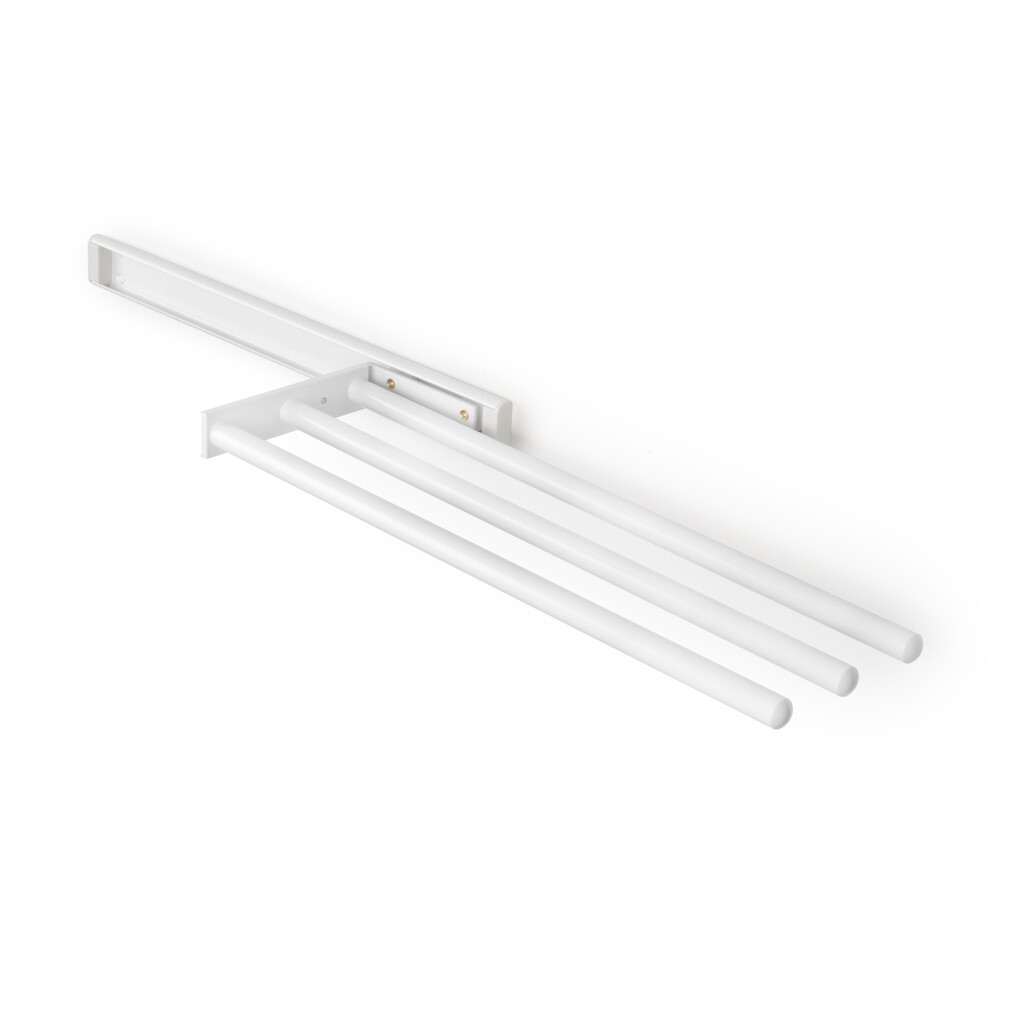 Extendable Towel rack, 3 Arms, Aluminium, White painted-5