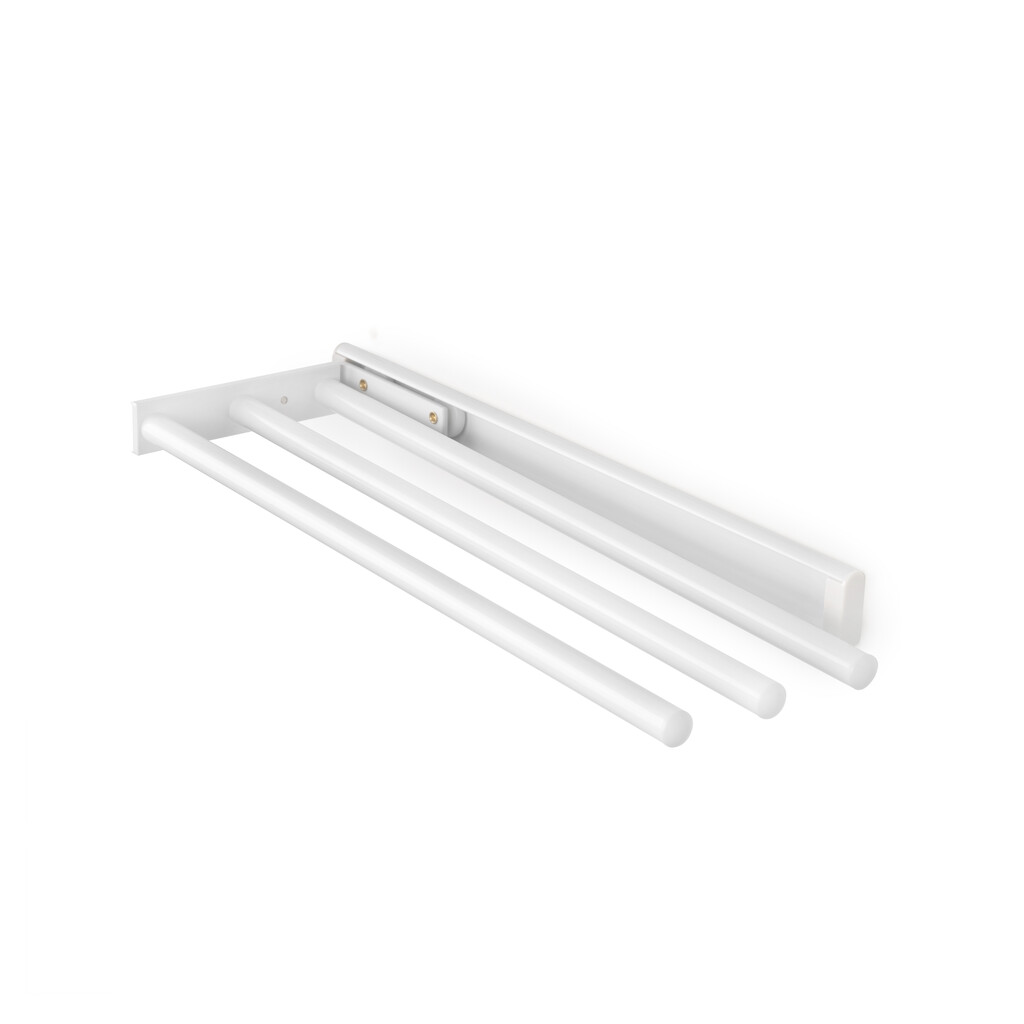 Extendable Towel rack, 3 Arms, Aluminium, White painted-6