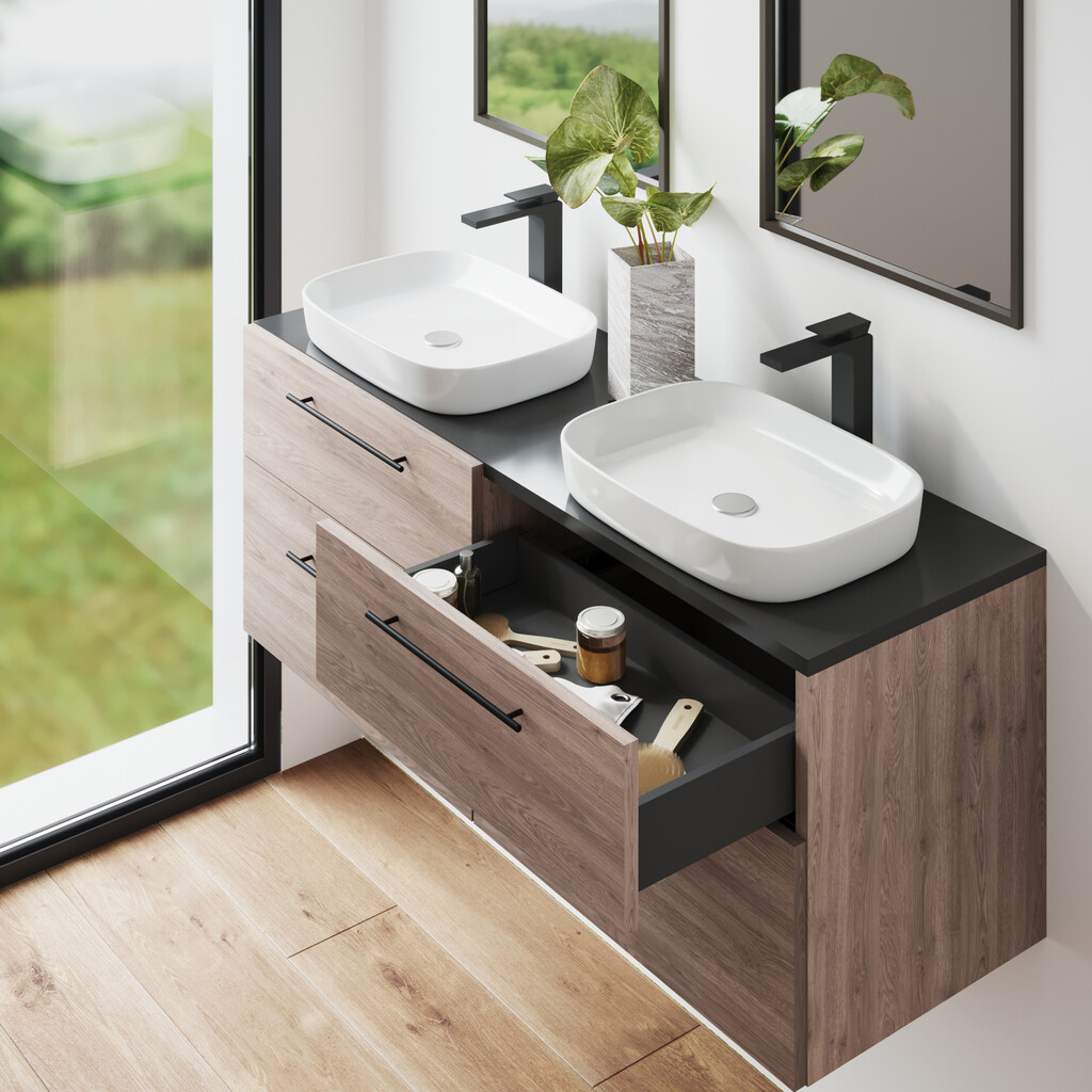 Zarge Convex Höhe 128mm LINKS, Tiefe 450mm, Stahl, Anthrazitgrau und Kunststoff-3