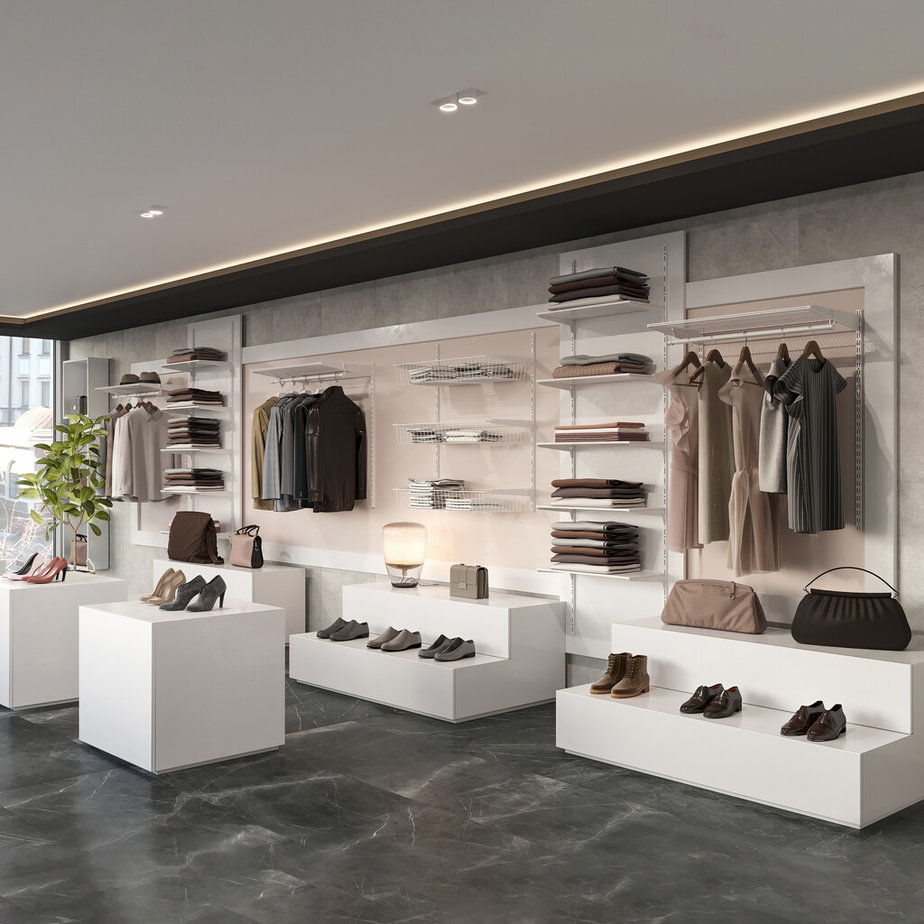 Kit de pour 3 étagères avec consoles et supports muraux Jagmet, longueur 280mm, Acier, Peint en blanc-6