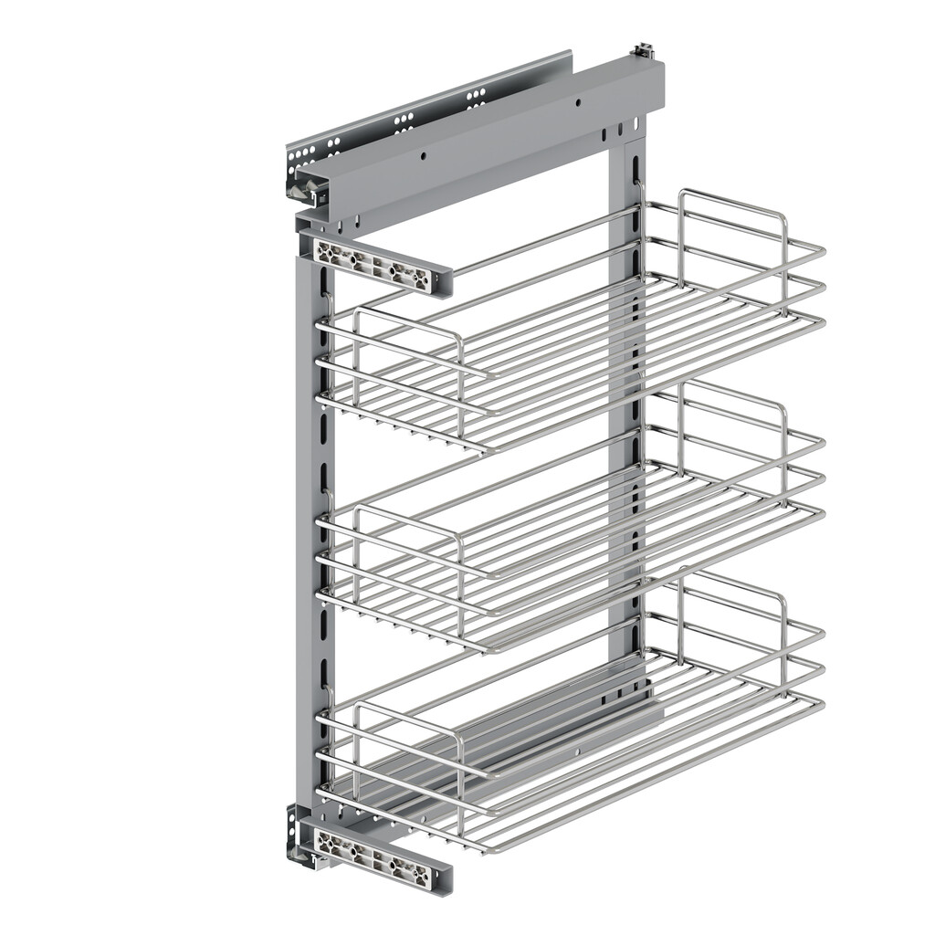 Pull-out rack with soft closing Suprastar, module 400mm, Steel, Chrome plated-Primary
