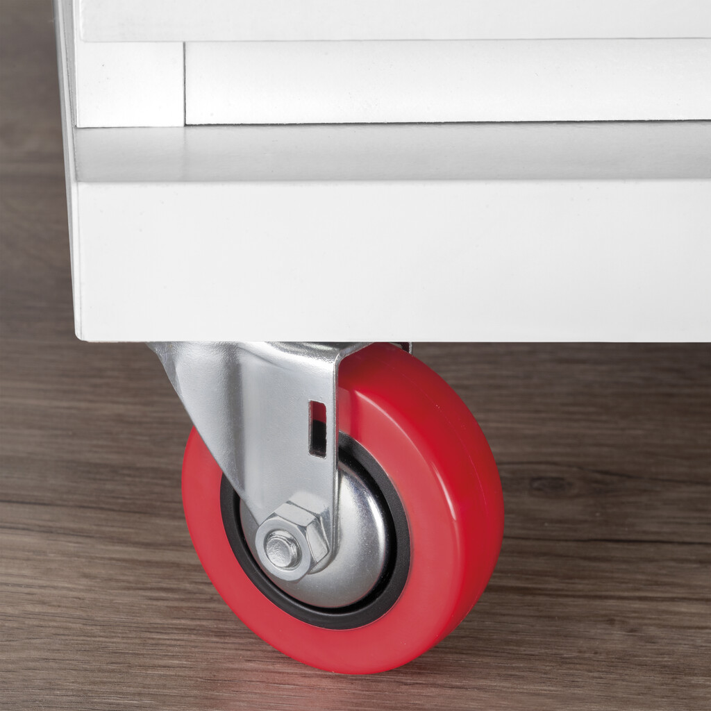 Lot de 4 roulettes Slip 2 Red avec plétine de montage, diamètre 75mm, Acier et Plastique-2