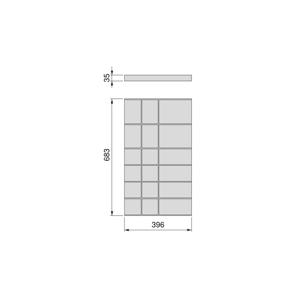 Tiroir organisateur pour placards et commodes Hack, 683 (M80), Peint gris pierre, Bois.-1