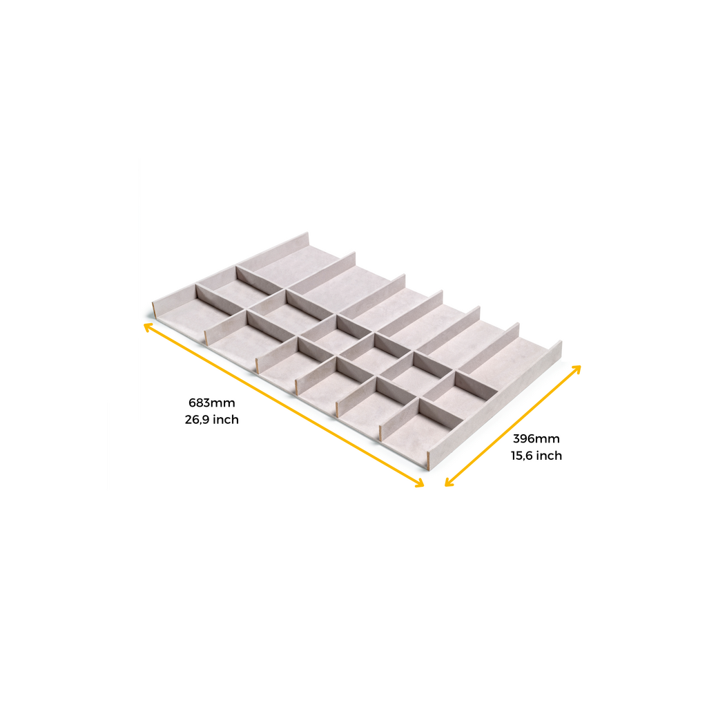 Tiroir organisateur pour placards et commodes Hack, 683 (M80), Peint gris pierre, Bois.-2