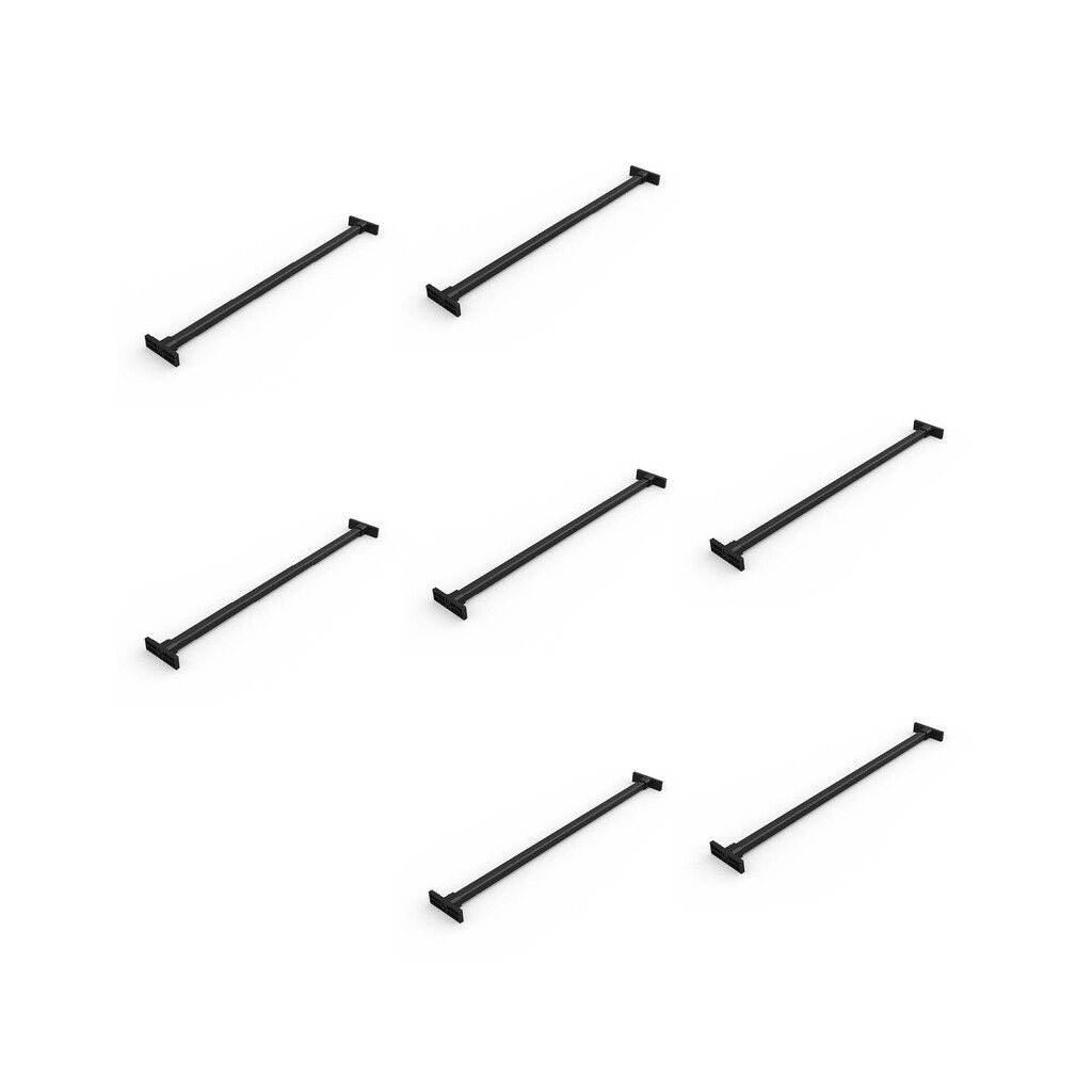 Lot de 7 tringles à pantalon pour armoires Hack et dressings, Plastique et Aluminium, Peint en noir texturé-Primary