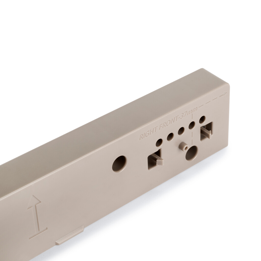 Set of side spacers for frame Hack, Stone grey plastic, Plastic,-5