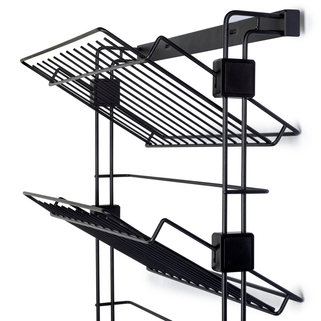 Pull-out side shoe rack for closets and walk-in closets Hack, Right, Textured black painted, Steel-6
