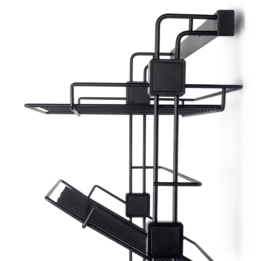 Pull-out side shoe rack for closets and walk-in closets Hack, Right, Textured black painted, Steel-7