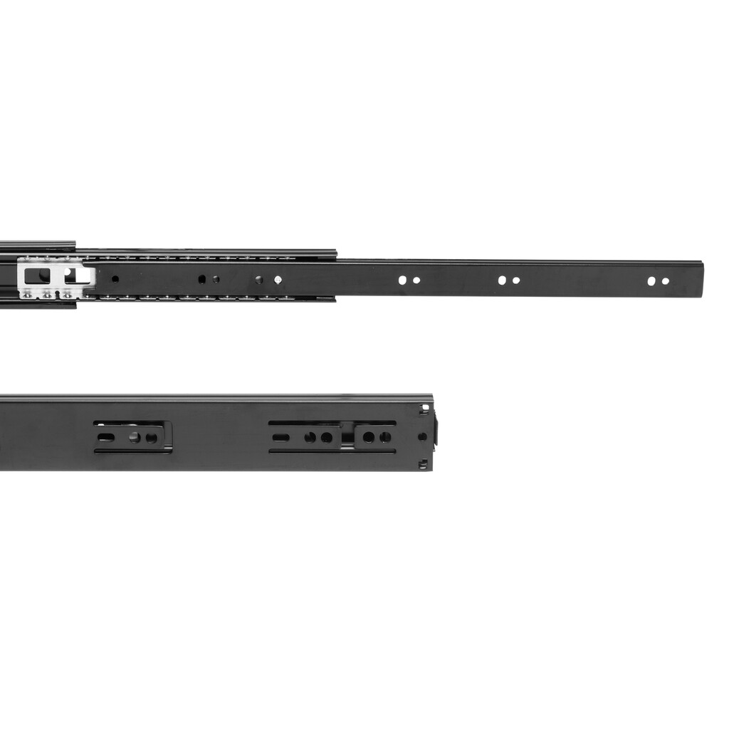 Satz kugelgelagerter Korpusschieneen für Schubladen mit Vollauszug, Höhe 45mm, Länge 500mm, Stahl, Schwarz lackiert-5