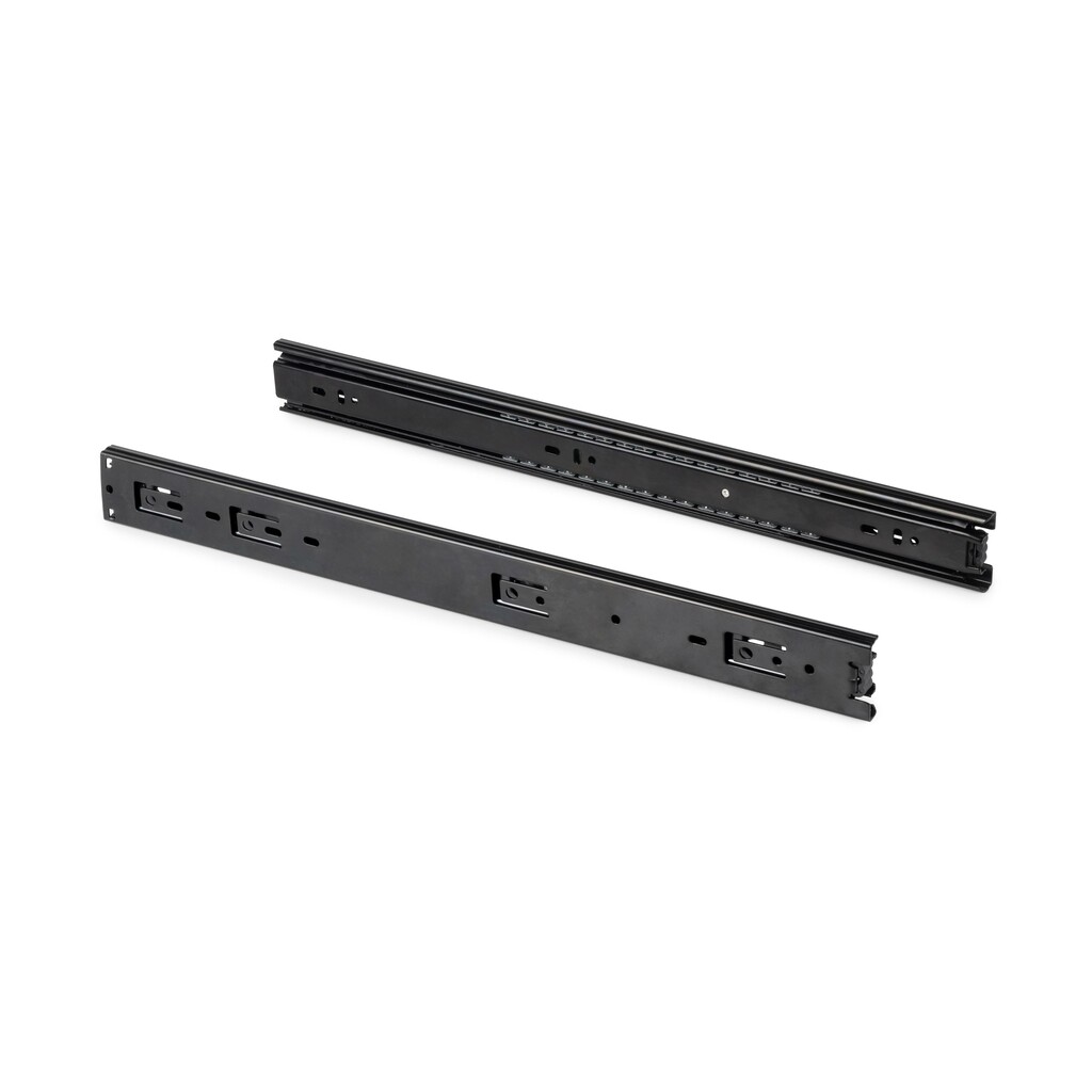 Satz kugelgelagerter Korpusschieneen für Schubladen mit Vollauszug, Höhe 45mm, Länge 500mm, Stahl, Schwarz lackiert-6