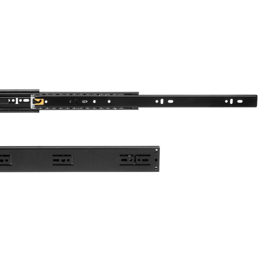 Satz kugelgelagerte Korpusschieneen für Schubladen mit Vollauszug, mit Schließautomatik, Höhe 45mm, Länge 550mm, Stahl, Schwarz lackiert-5