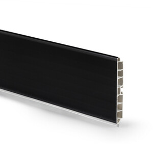 Zócalo para cocina Plasline, longitud 3.9m, altura 100mm, Plástico y Aluminio, Plástico negro foto del producto