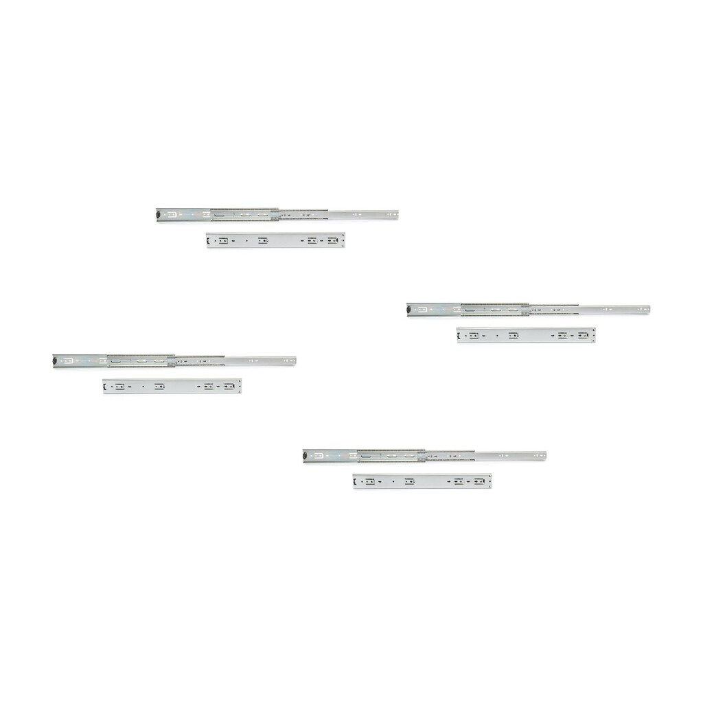 Jeu de coulisses à billes pour tiroirs de grande charges avec sortie totale, hauteur 51mm, longueur 500mm, Acier, Zingué-Primary