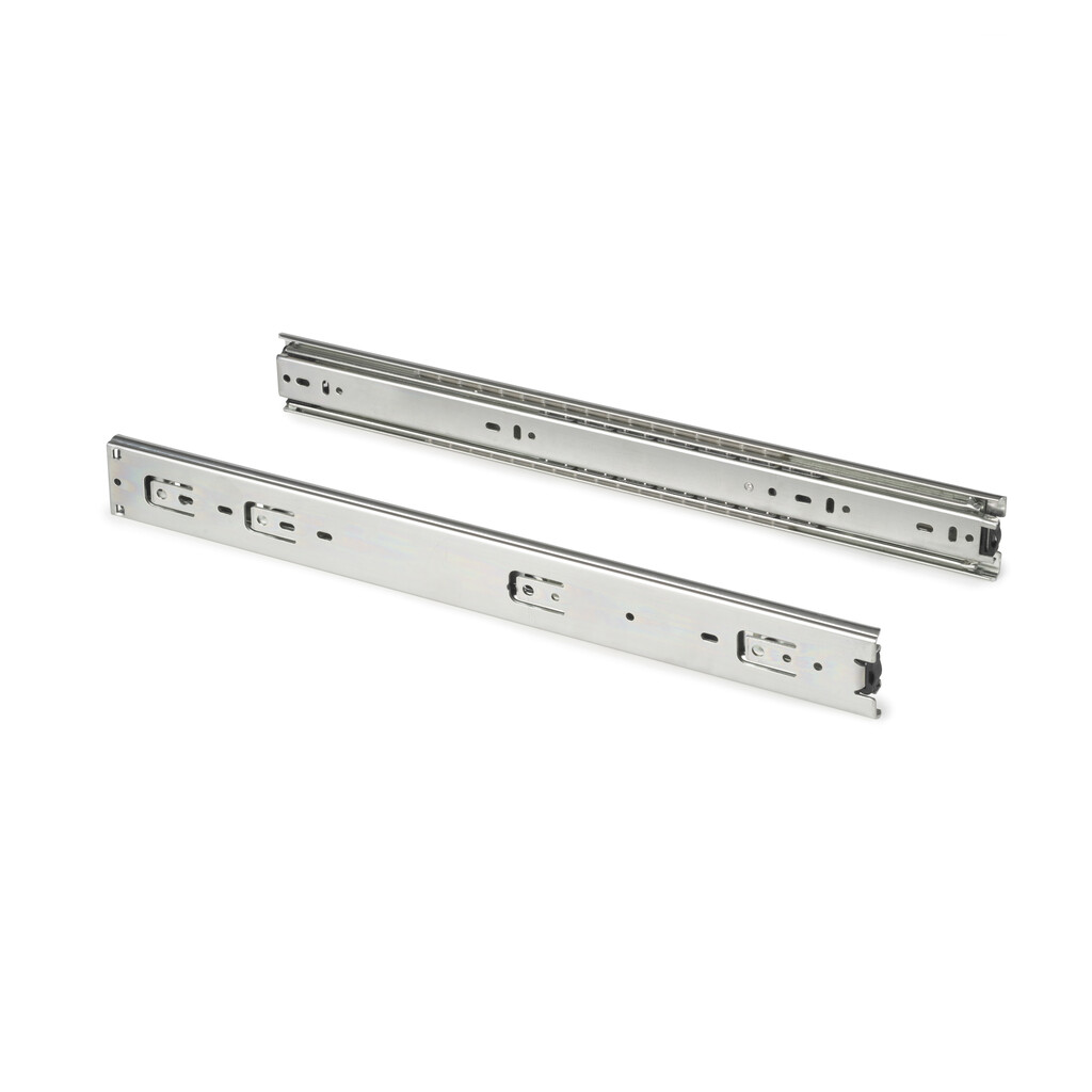 Pair of Full extension ball bearing slides set for heavy duty drawers, height 51mm, length 700mm, Steel, Zinc plated-4