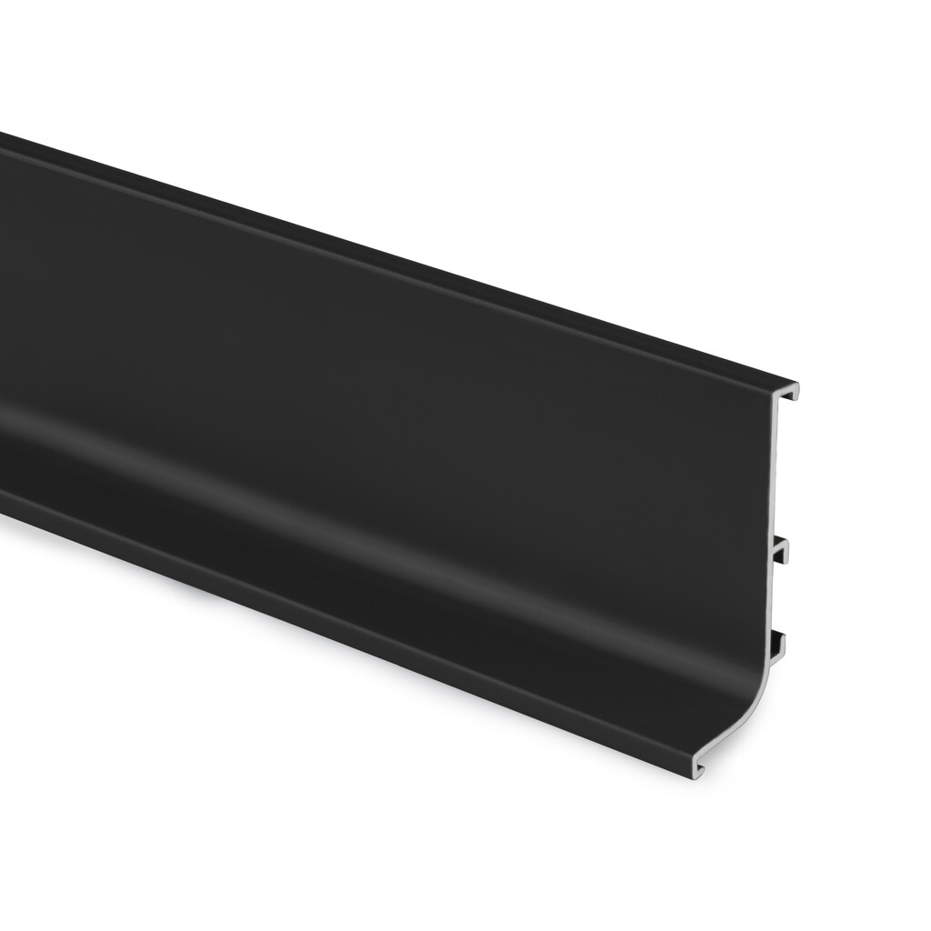 Profil supérieur Gola pour meubles de cuisine, longueur 3,9m, Aluminium, Peint en noir-Primary