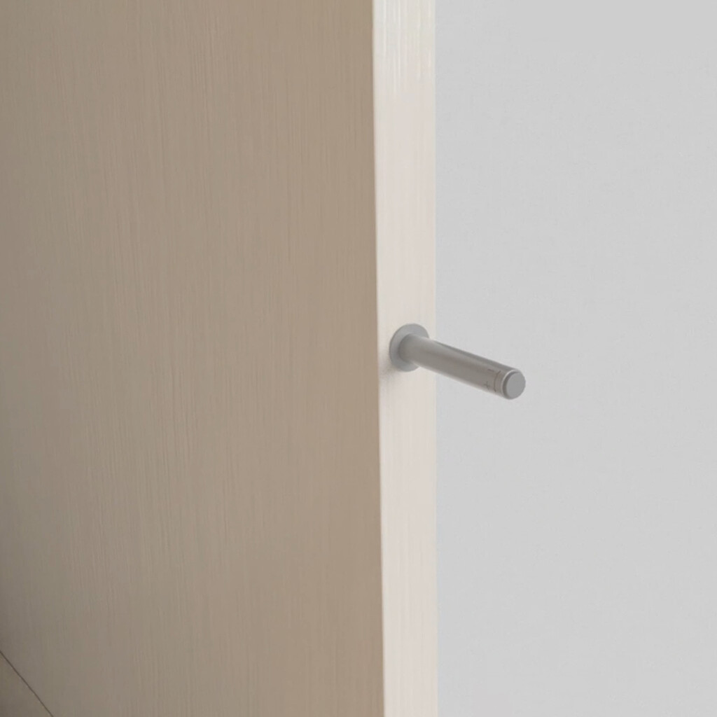 Built-in furniture door lock with Push Lite adjustment, length 70mm, shock absorber, Plastic, Grey-3