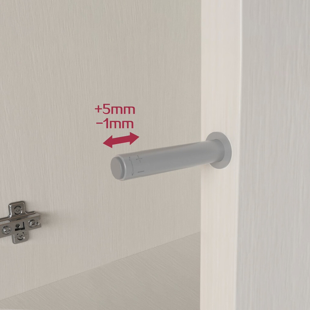 Built-in furniture door lock with Push Lite adjustment, length 70mm, shock absorber, Plastic, Grey-8
