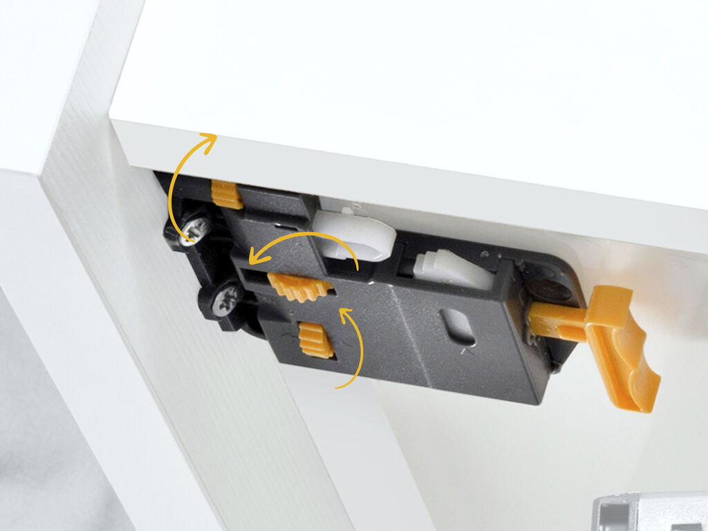 Satz von 10 Unterflurführungenset Silver, Vollauszug, mit Schließautomatik und Halterung, Tiefe 540mm, Stahl, Verzinkt-4