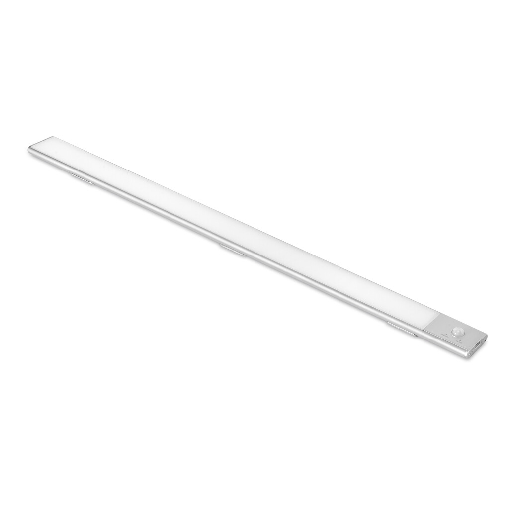 Aplique LED recargable por USB Kaus con sensor de movimiento, L600mm, Plástico y Aluminio, Anodizado mate-Primary